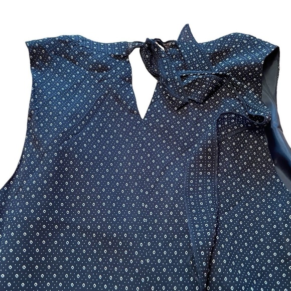 Classic Style Navy ALine PatternDress -V Neck- Size 16P- VClosure back panel NWT - Picture 11 of 15